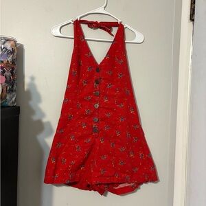 Cooperative Red Smocked Floral Top